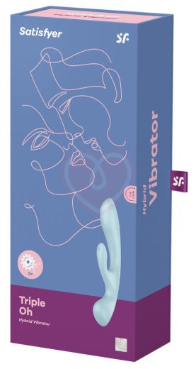 Вибратор-массажёр с 3 моторами Satisfyer Triple Oh голубой фото 5