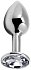 Анальная пробка Alive Mini Metal Butt Plug M с прозрачным кристаллом фото 1