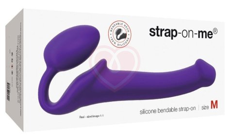 Безремневой гибкий страпон Bendable Strap-on-me M 24,5 см фиолетовый фото 3