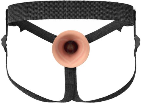 Фаллопротез Hollow Silicone Strap-On 20 см телесный фото 4