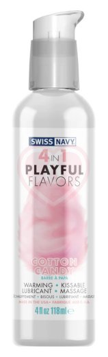 Согревающий лубрикант 4 в 1 Swiss Navy Playful Flavors Сладкая вата 118 мл фото 1