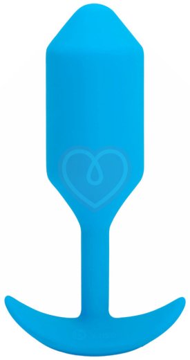 Утяжелённая вибропробка b-Vibe Vibrating Snug Plug 3 средняя голубая фото 1