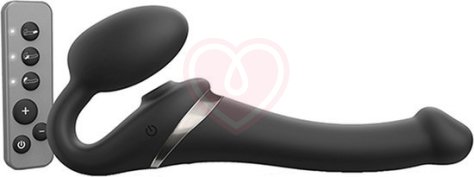 Безремневой страпон с вакуумной стимуляцией и пультом Strap-on-me Multi Orgasm S чёрный фото 1