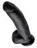Фаллоимитатор на присоске с мошонкой King Cock with Balls 23 см чёрный фото 4