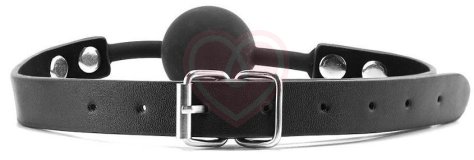 Кляп с шариком из силикона Ouch! Silicone Ball Gag чёрный фото 2