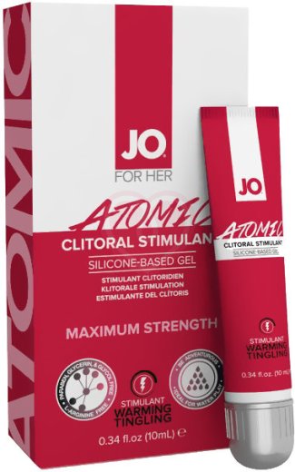 Разогревающий гель для клитора JO Clitoral Gel Atomic мощного действия 10 мл фото 1