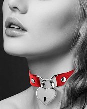 Чокер с замком сердце Bijoux Pour Toi красный