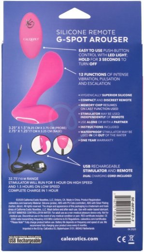 Вибратор G Spot Arouser с пультом розовый фото 2