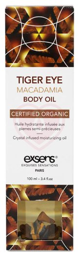 Массажное масло Exsens Tiger Eye Macadamia с тигровым глазом и макадамией 100 мл фото 2