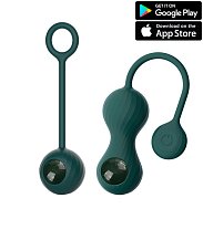 Набор для тенировок Кегеля Magic Motion Crystal Duo тёмно-зелёный
