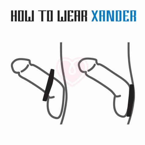 Эрекционное кольцо с массажными гребнями Velv'Or Rooster Xander черное фото 3