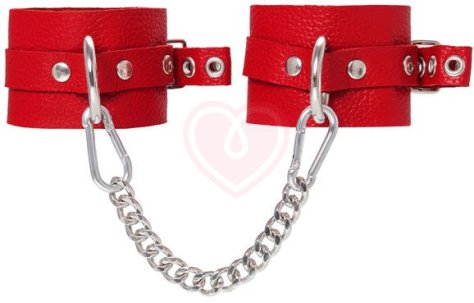 Оковы на ноги с люверсами Pecado BDSM красные фото 1