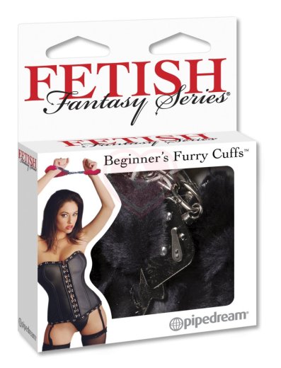 Наручники с мехом Pipedream Beginners Cuffs чёрные фото 4