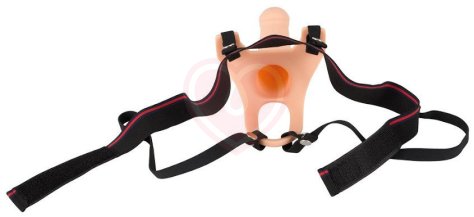 Полый фаллоимитатор на ремешках Strap-on Silicone Sleeve фото 2