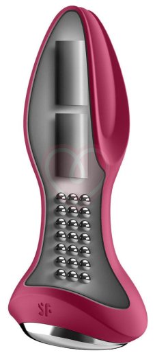 Вибропробка с ротацией и приложением Satisfyer Rotator Plug 2+ бордовая фото 2