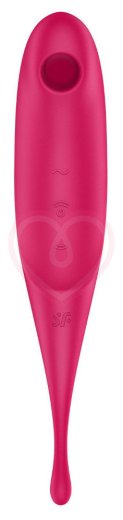 Двухсторонний вакуумный вибростимулятор Satisfyer Twirling Pro малиновый фото 2