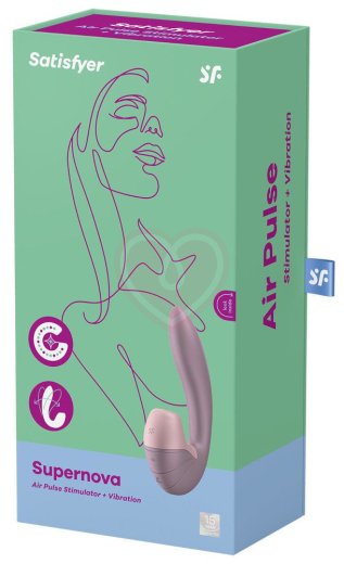 Вибратор с вакуумным стимулятором Satisfyer Supernova пыльно-розовый фото 2