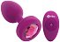 Маленькая вибропробка b-Vibe Vibrating Jewel Plug с кристаллом и пультом розовая фото 1
