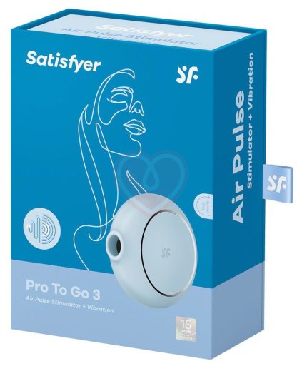 Круглый вакуумный вибростимулятор Satisfyer Pro To Go 3 голубой фото 5