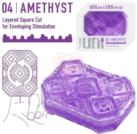 Мини мастурбатор Tenga Uni Amethyst фиолетовый фото 10