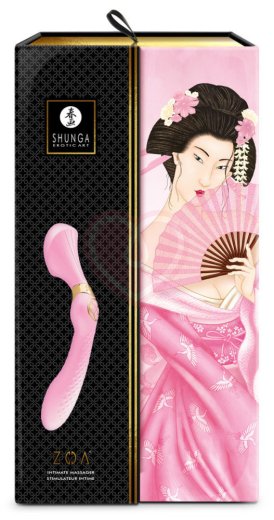Двухсторонний вибратор Shunga ZOA нежно-розовый фото 4