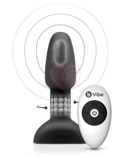 Анальная вибропробка с ротацией b-Vibe Rimming Petite чёрная фото 2