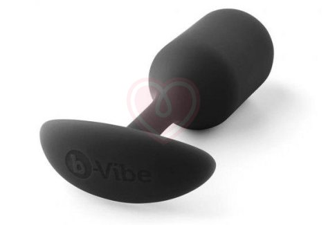 Утяжелённая анальная пробка для ношения b-Vibe Snug Plug 2 малая чёрная фото 6