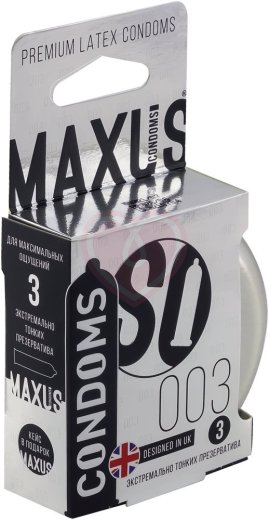Ультратонкие презервативы Maxus 003 3 шт с кейсом фото 2