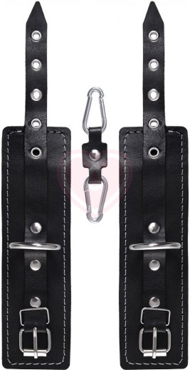 Двухслойные наручники Pecado BDSM с карабинами черные фото 2