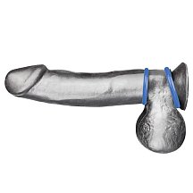 Набор из двух синих колец разного диаметра Silicone Cock Ring Set