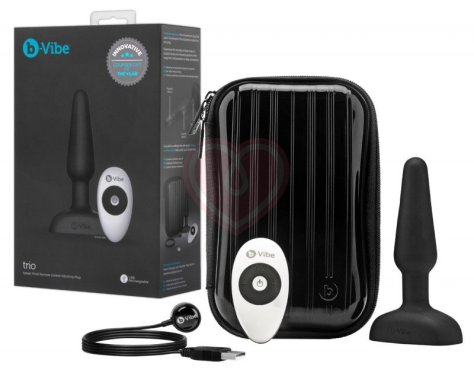 Анальная вибропробка b-Vibe trio с 3 моторчиками чёрная фото 2