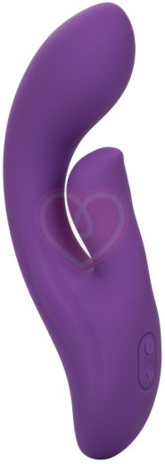 Вибратор с клиторальным кончиком Stella Liquid Silicone Dual Pleaser фиолетовый фото 1