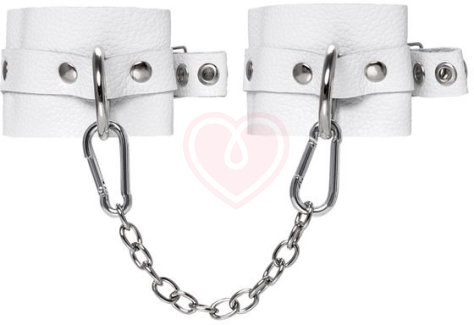 Оковы на ноги с люверсами Pecado BDSM белые фото 1