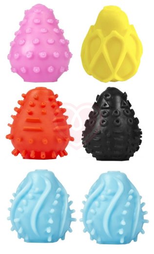 Набор из 6 яиц-мастурбаторов Gvibe Gegg Set с разным рельефом фото 2