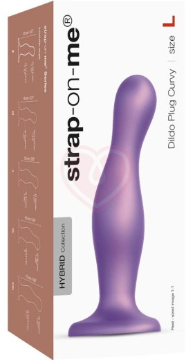 Изогнутый фаллоимитатор Strap-On-Me Dildo Plug Curvy размер L 15 см фиолетовый фото 4