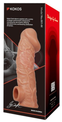 Реалистичная насадка с отверстием для мошонки Kokos Cock Sleeve CS001-L фото 3