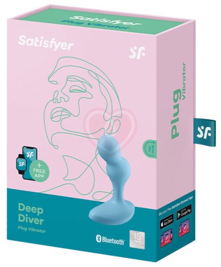 Анальный вибростимулятор Satisfyer Deep Diver с приложением голубой фото 4