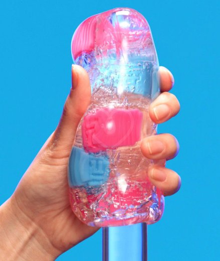 Мастурбатор Tenga Bobble Crazy Cubes розово-голубой фото 3