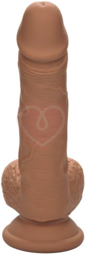 Фаллоимитатор с мошонкой на присоске Dual Density Silicone Studs 13 см коричневый фото 2