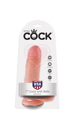 Фаллоимитатор на присоске с мошонкой King Cock with Balls 19 см телесный фото 3