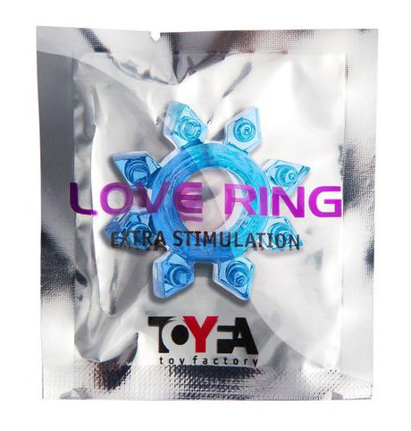 Кольцо эрекционное Toyfa Love Ring снежинка синее фото 2