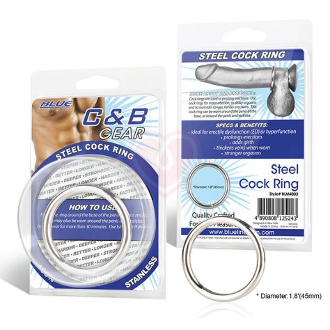 Стальное эрекционное кольцо Stell Cock Ring диаметр 4,8 см фото 2