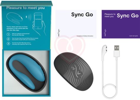 Вибратор для пар We-Vibe Sync Go голубой фото 7