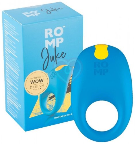 Эрекционное виброкольцо Romp Juke Cockring голубое фото 5