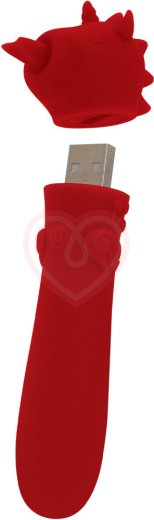 Вибропуля Unihorn Usb Blaze Diablo со стимуляцией язычком красная фото 2