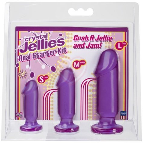 Набор из трёх анальных стимуляторов Crystal Jellies Anal Starter Kit фиолетовый фото 2
