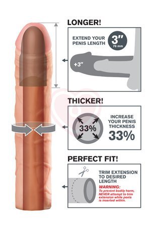 Насадка удлинитель для члена Perfect Extension 23 см телесная фото 3