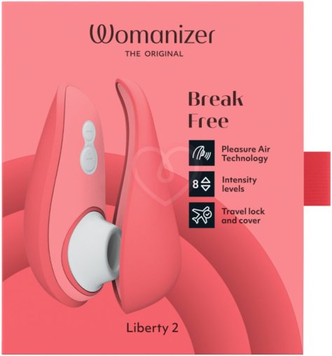 Вакуумный клиторальный стимулятор Womanizer Liberty 2 розовый фото 7