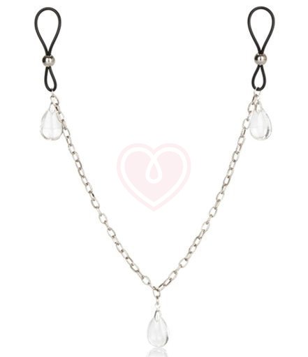 Зажимы на соски с цепочкой и кристаллами Nipple Play Non-Piercing Chain Jewelry Crystal фото 1