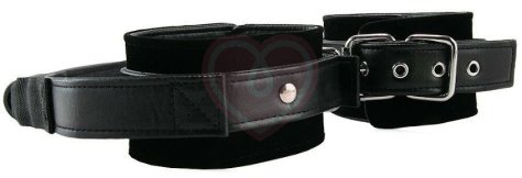Наручники Ouch! Adjustable Leather Handcuffs чёрные фото 3